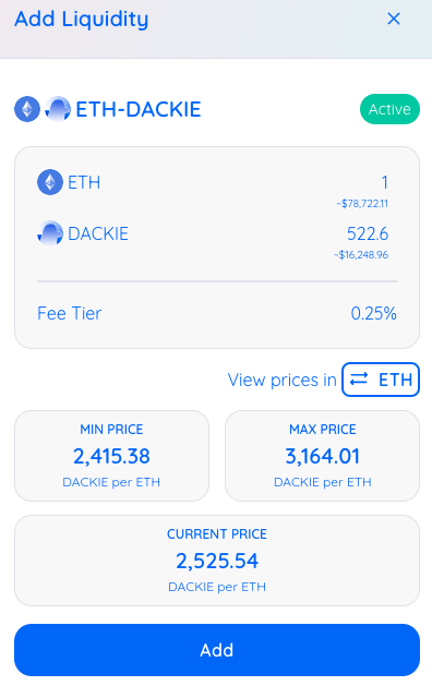 Confirm liquidity-providing