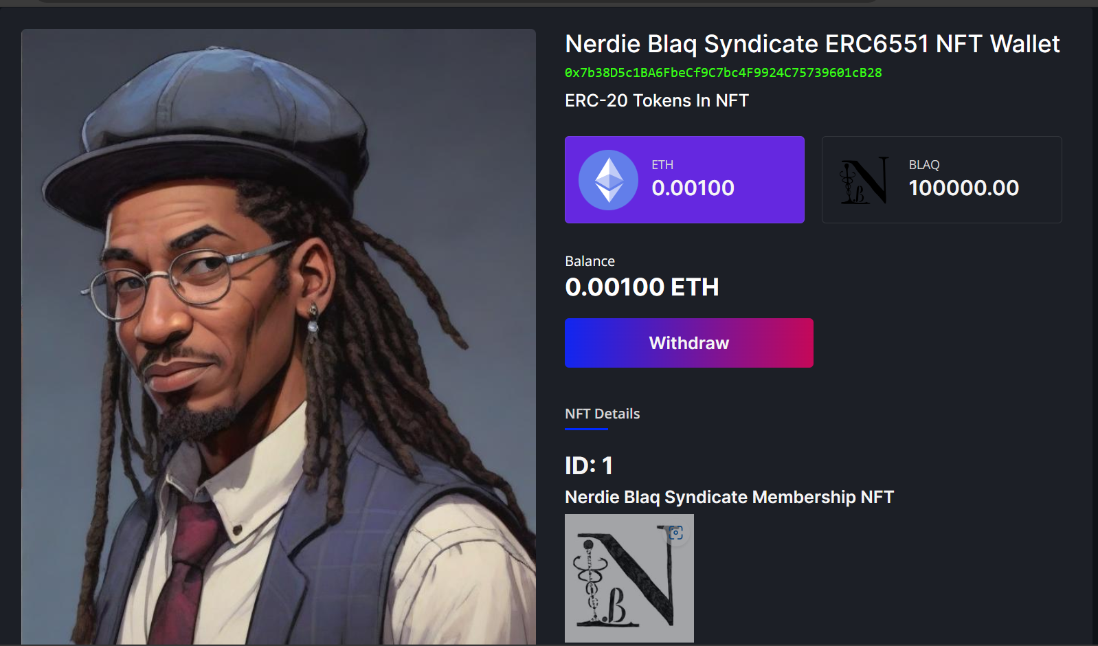 Visit https://nerdieblaq.xyz and link your ERC6551