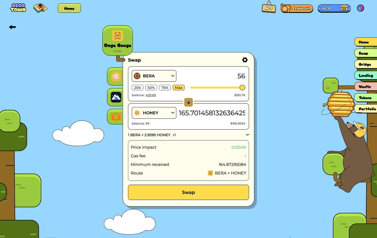 New unified swap dashboard + navigation dock on the right