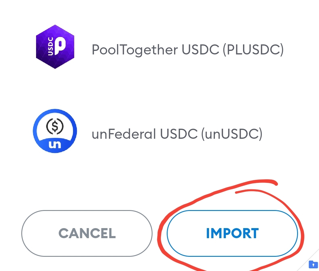 IMPORT button