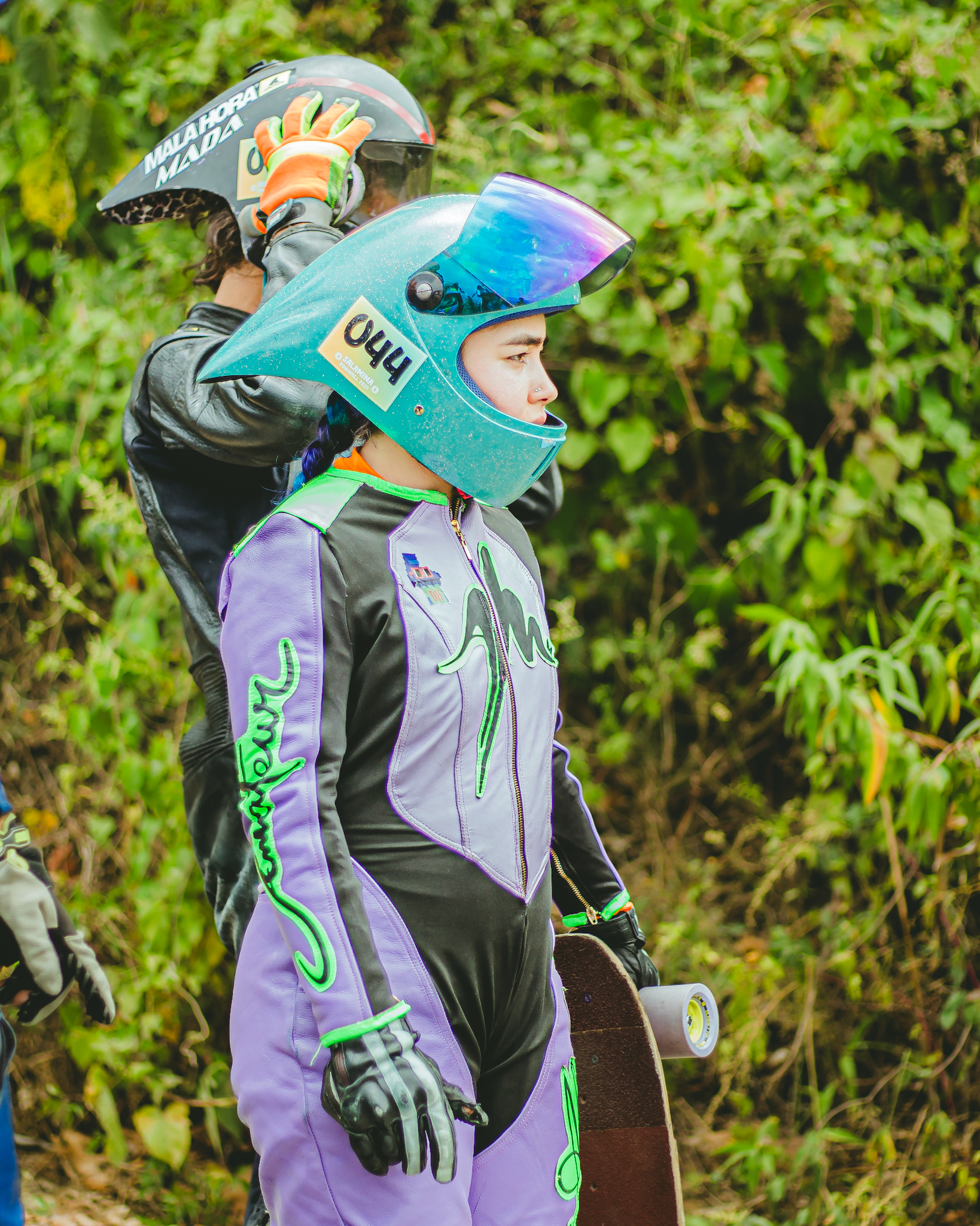  @sinleyskate represento a la comunidad DH Nouns en la competencia  Salamina DH 2024 @salaminadownhillfest24 Fue la ganadora del primer lugar en Categoria Femenino 🏆Equipo ⌐D-H amigos 🥇Foto: @wendyvasquezph 📸  