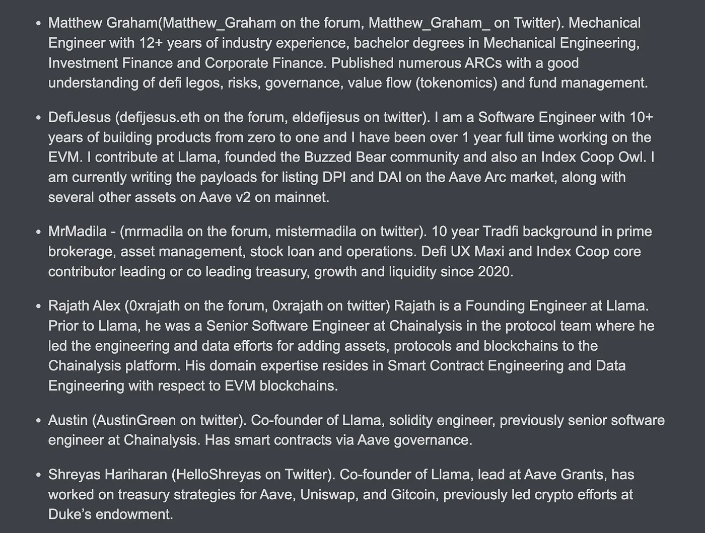 Hilo de delegado de Llama en Balancer: https://forum.balancer.fi/t/llama-delegation-thread/3426