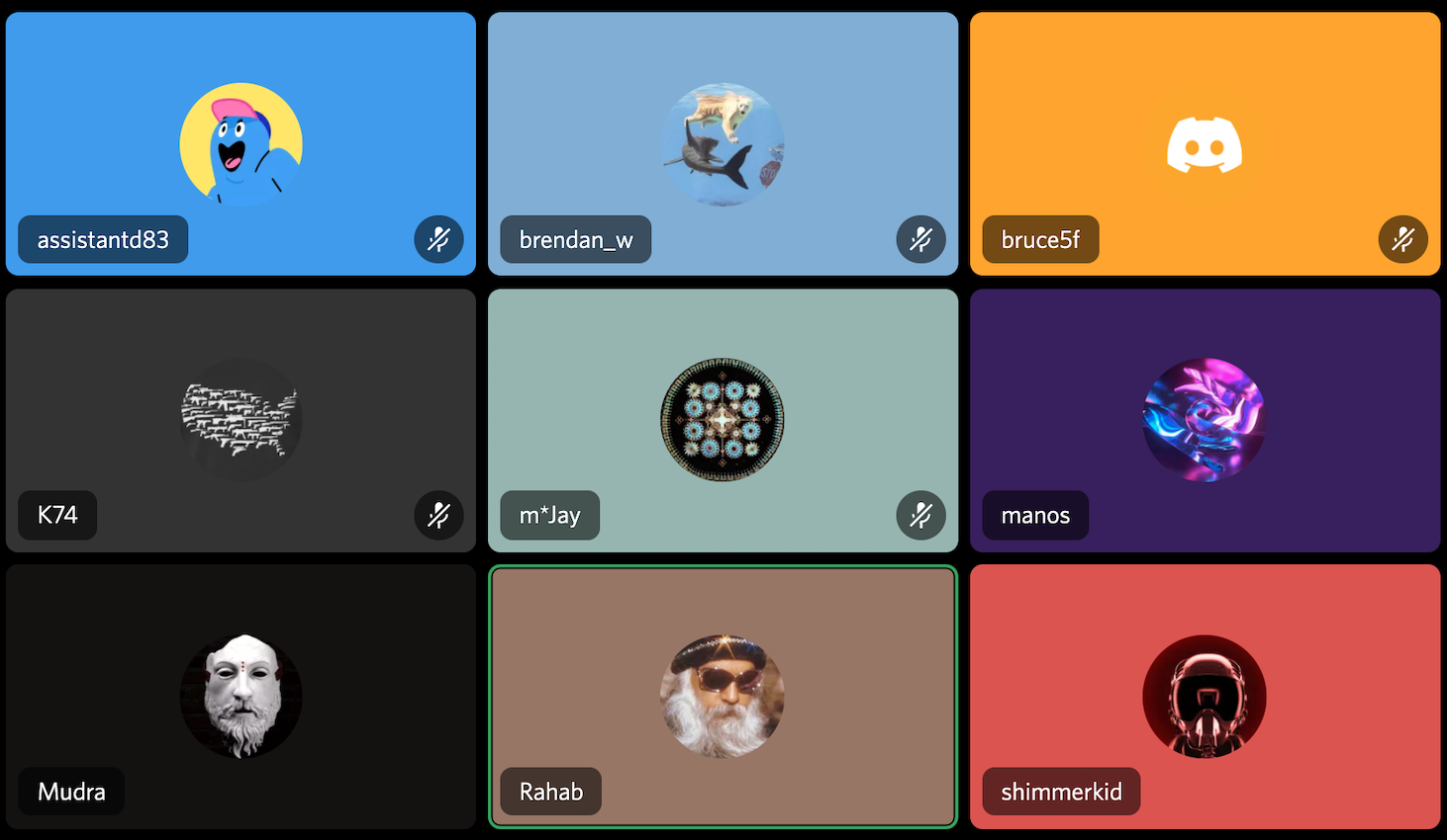 some of the Guild at a weekly stand-up on the HRTX discord