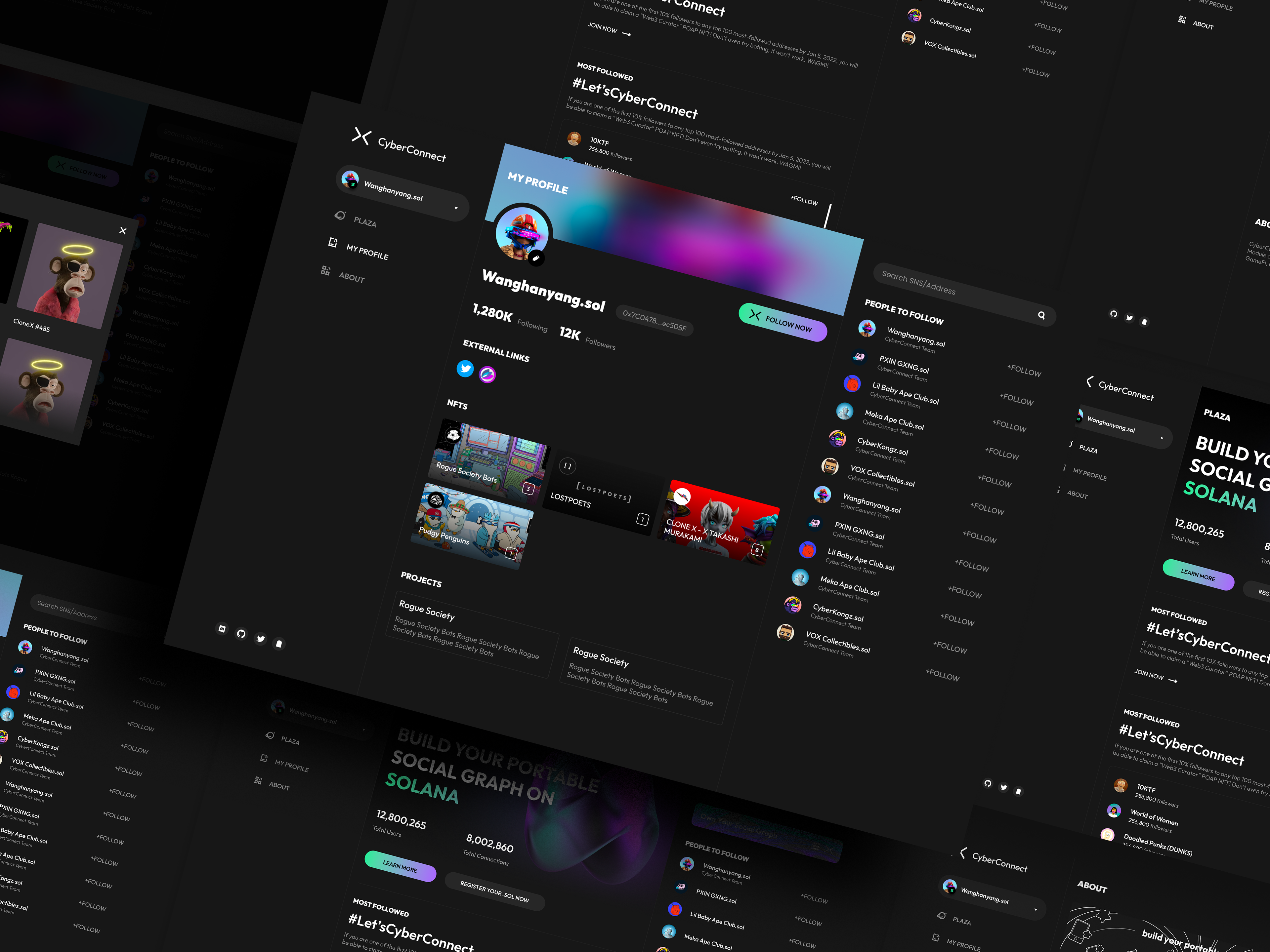 Дизайн CyberConnect Solana Webapp