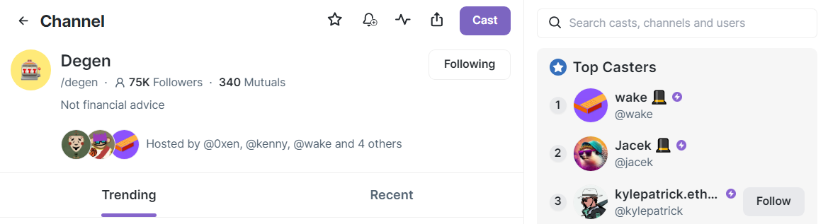 75.000 Users in the Degen Channel