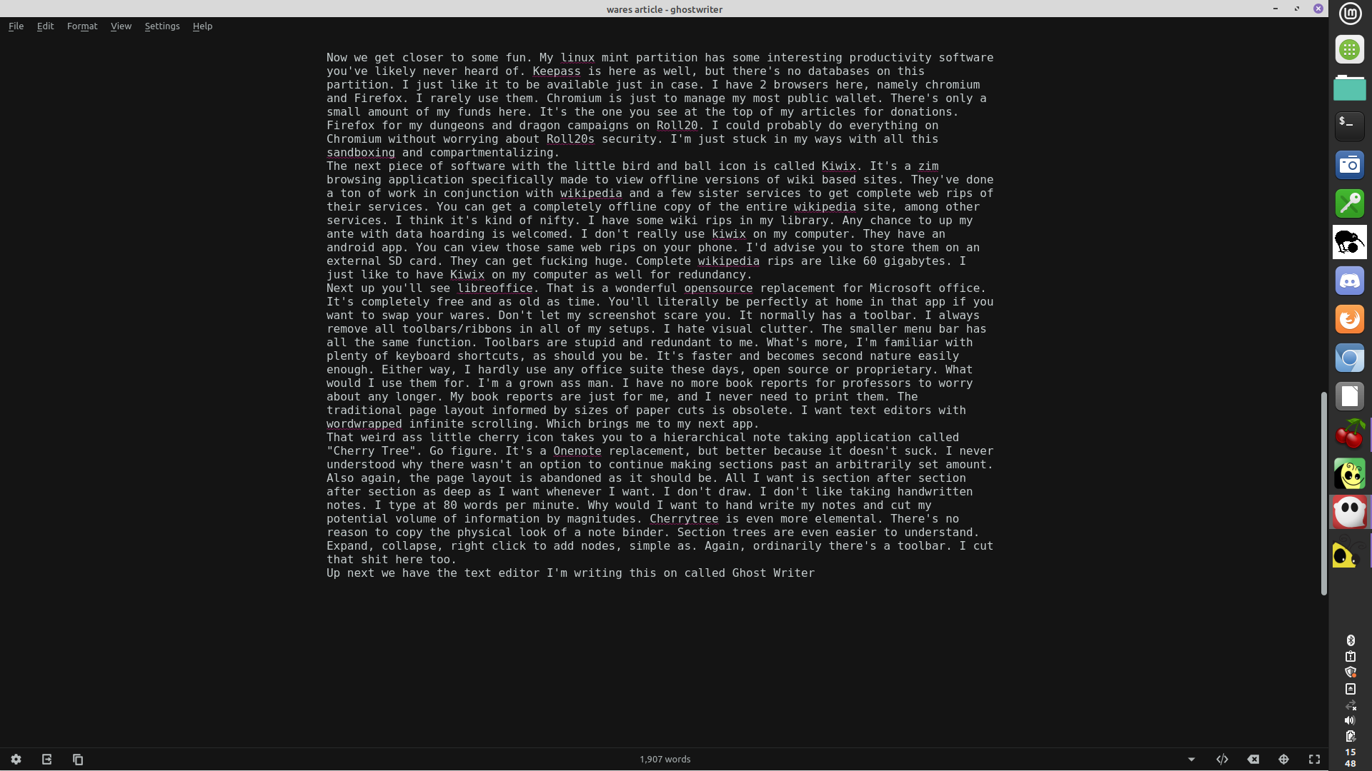 Ghost Writer text editor
