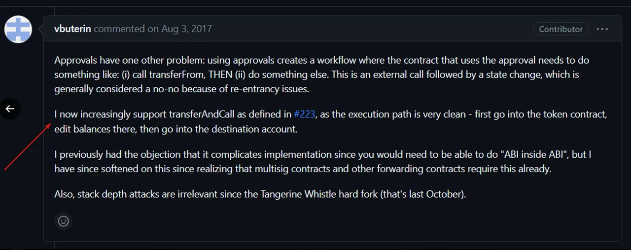 1024 스택 깊이에 대한 Vitalk의 의견 스크린샷. (출처: Github)