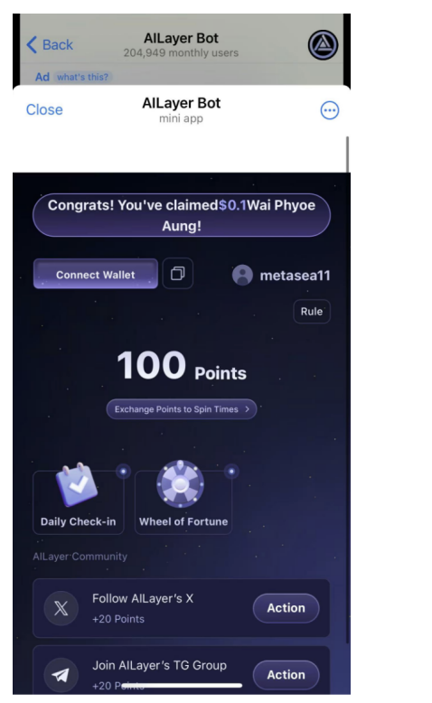 AILayer Telegram Bot, 200k users reached