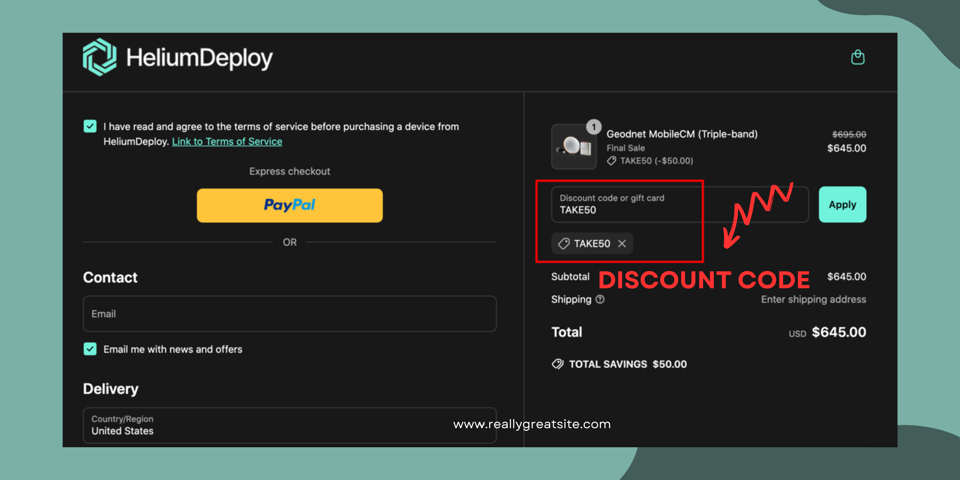 Helium Deploy discount code: TAKE50 get $50 OFF