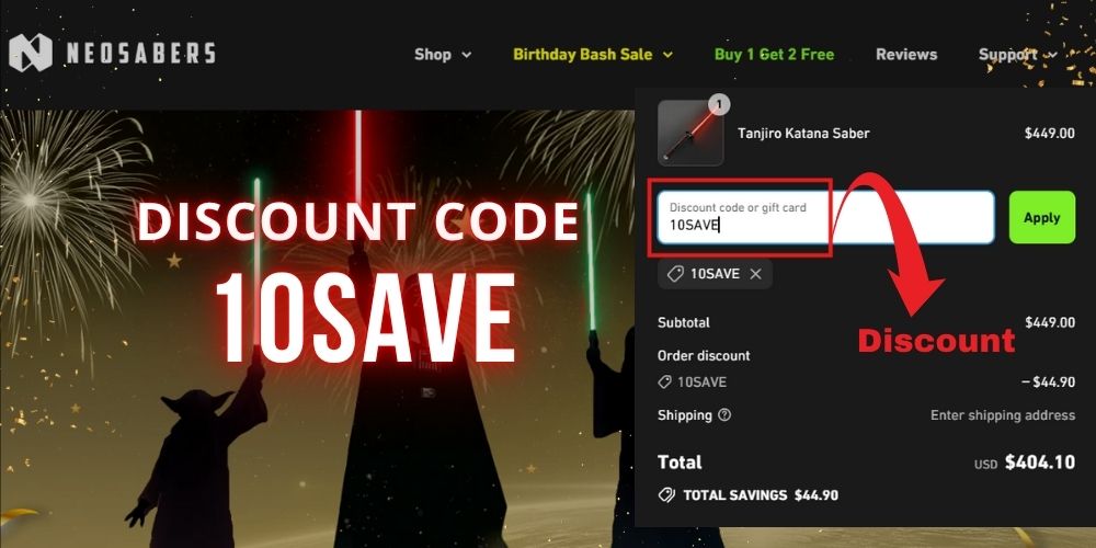 NEO Sabers Discount Code: 10SAVE