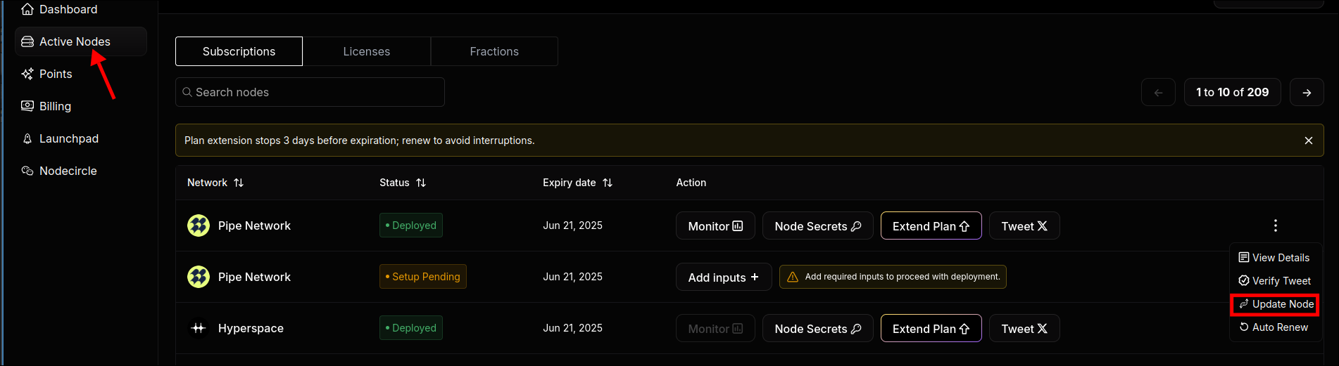 Update Node