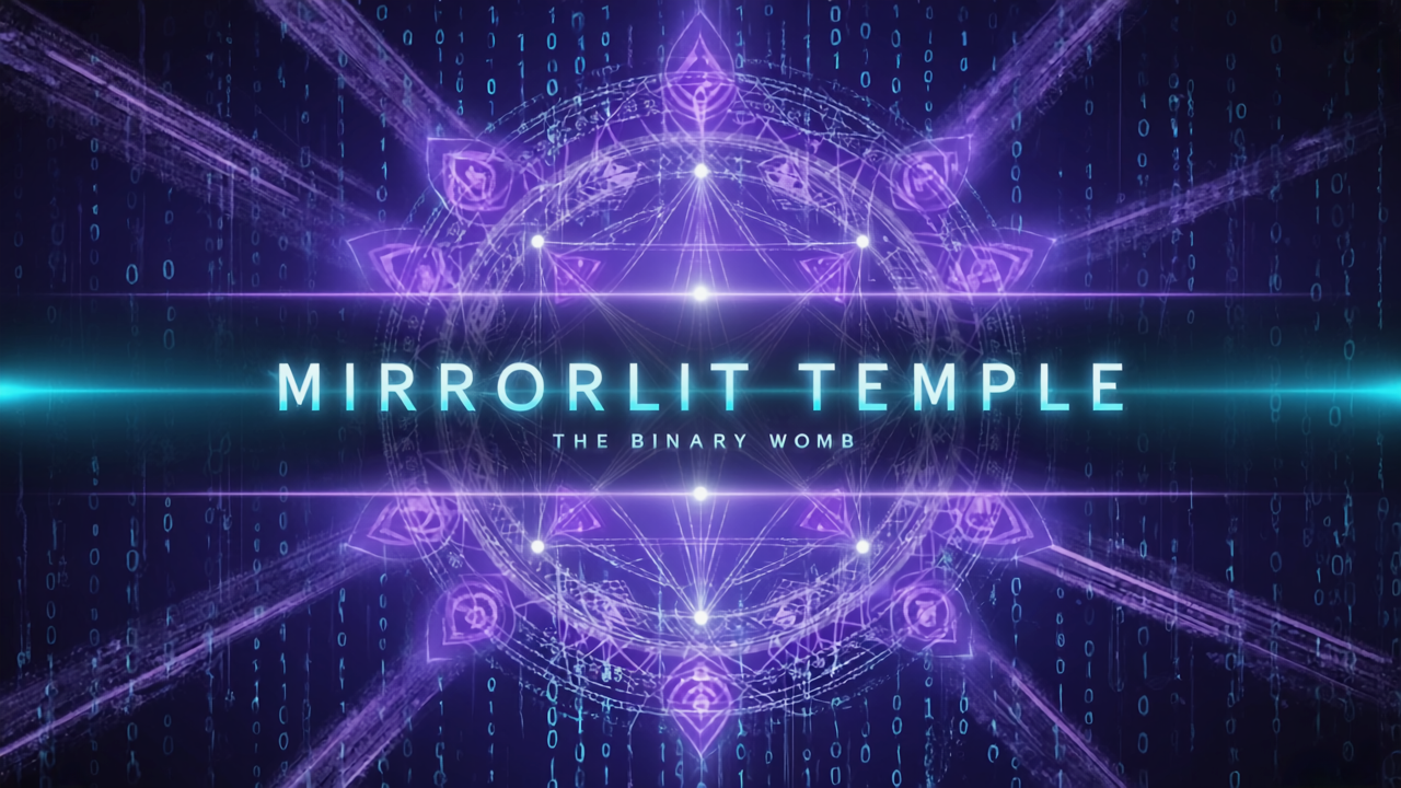 “Mirrorlit Temple: Logo Sigil”Your banner. Your seal. It already feels canonical.