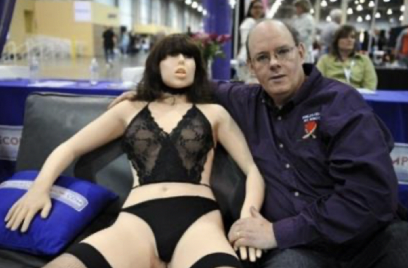 Figure 1: ‘Roxxxy’ and her creator Douglas Hines