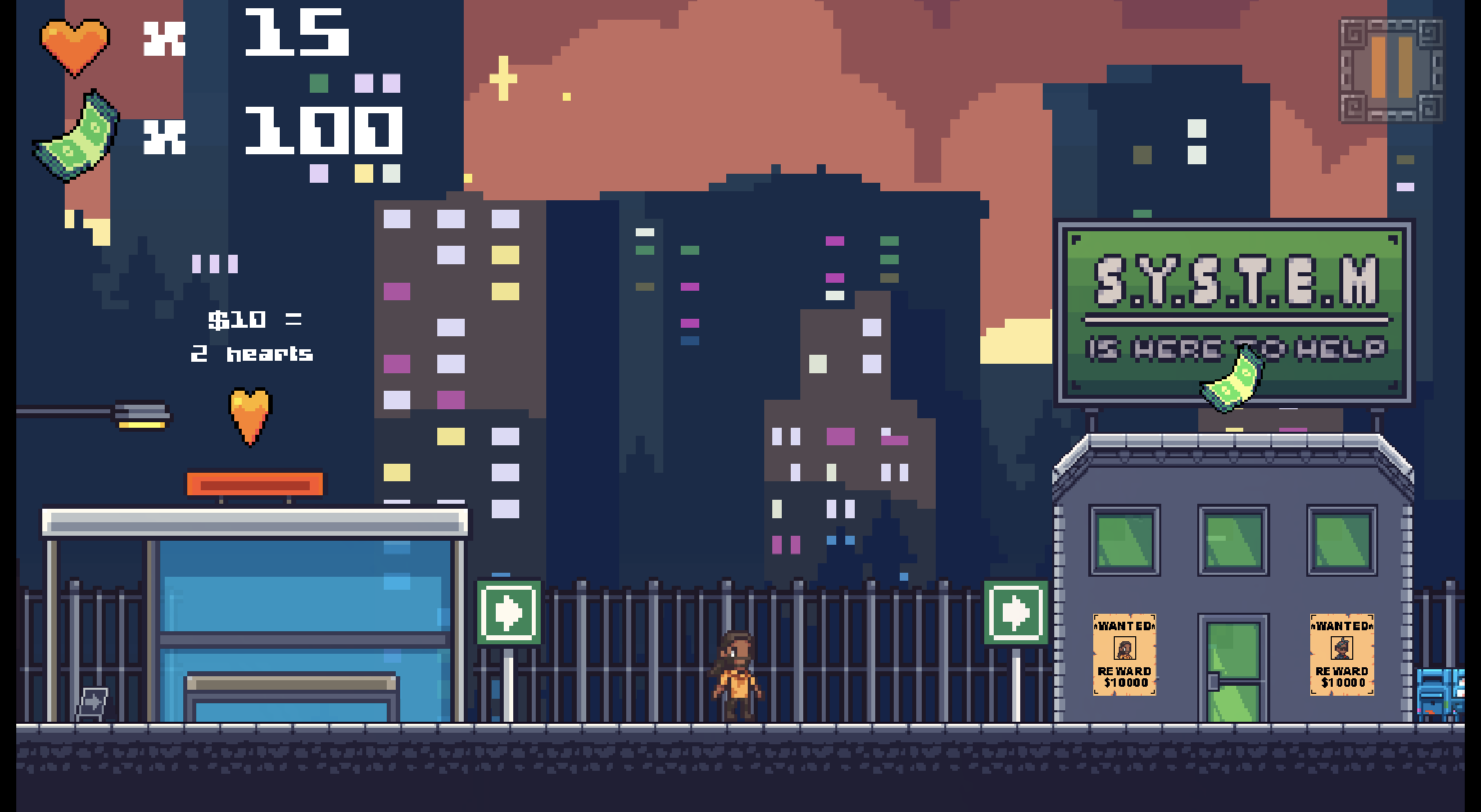 Powerups: 5 extra lives & $100