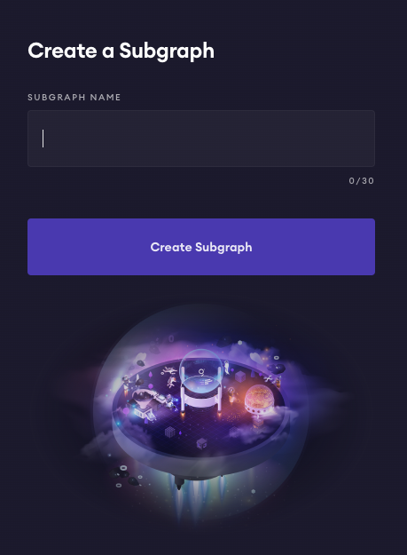 Screenshot de Subgraph Studio para crear un subgrafo 
