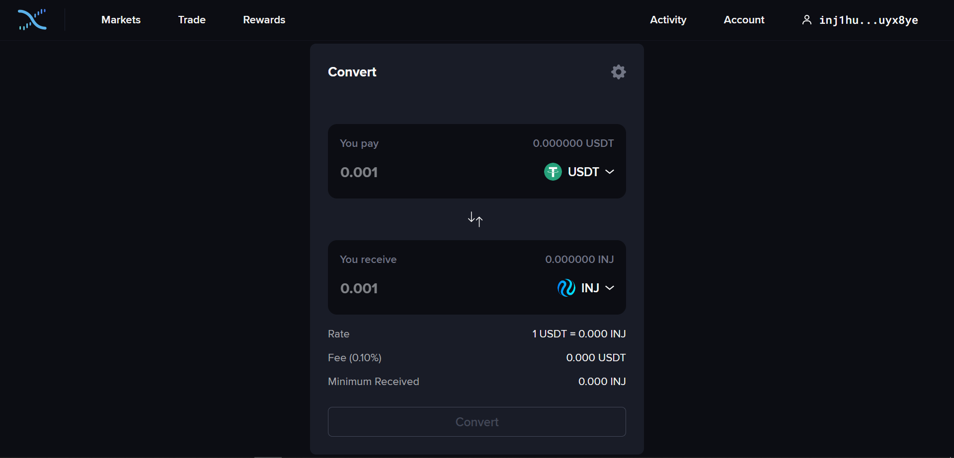 Spot trading on Helix Dapp