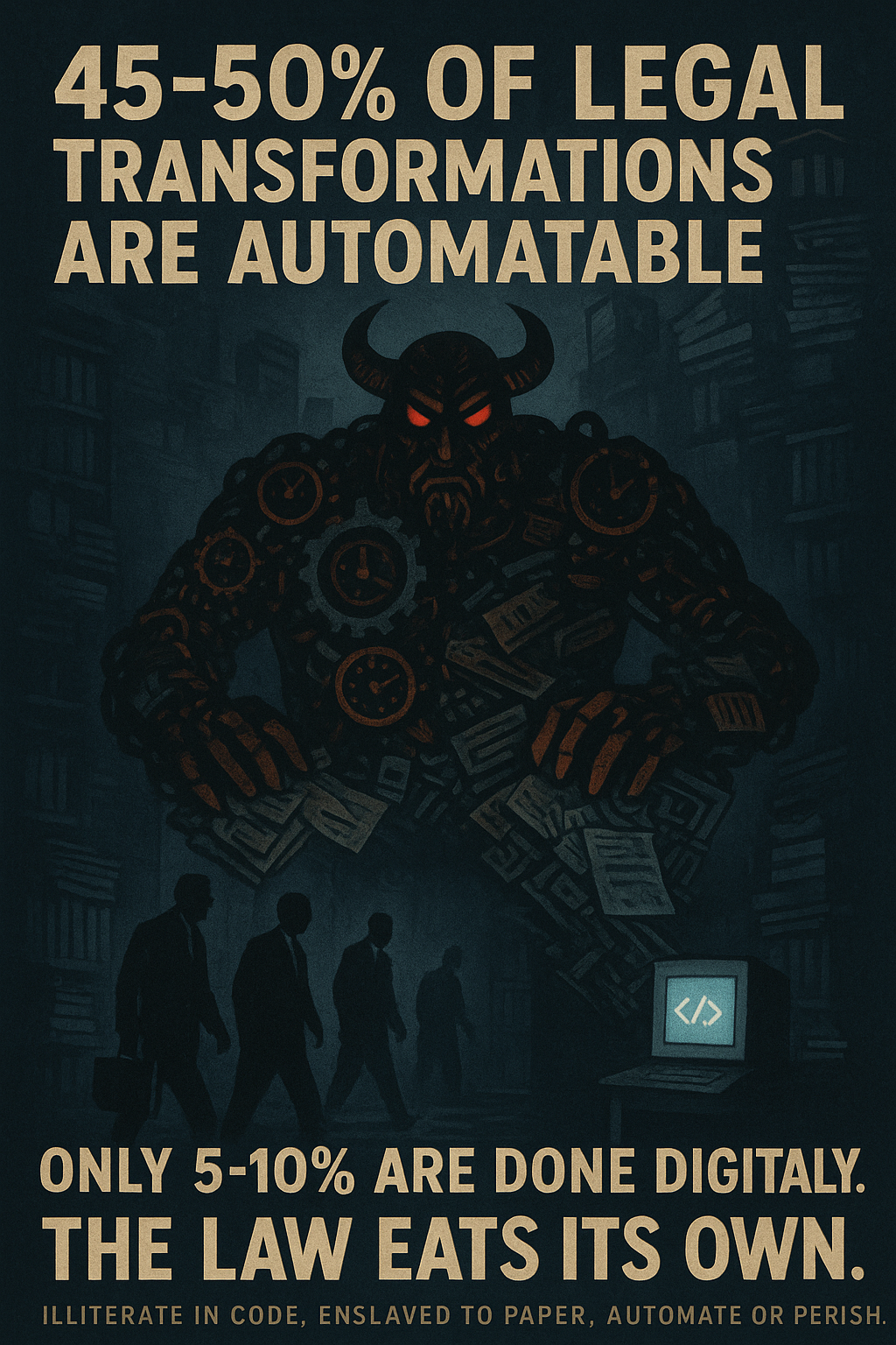 Illiterate in code -> Enslaved to paper