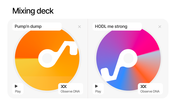 Watch your melodies on a mixing deck