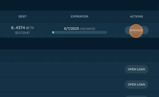 2. Under action, click Manage