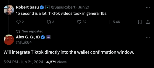 I agree with Alex here; 15 seconds of latency is absolutely acceptable, especially since the operation is atomic after the keystore rollup transaction is finalized on L1. If we talk about token transfers, recipient wallets can even implement a 