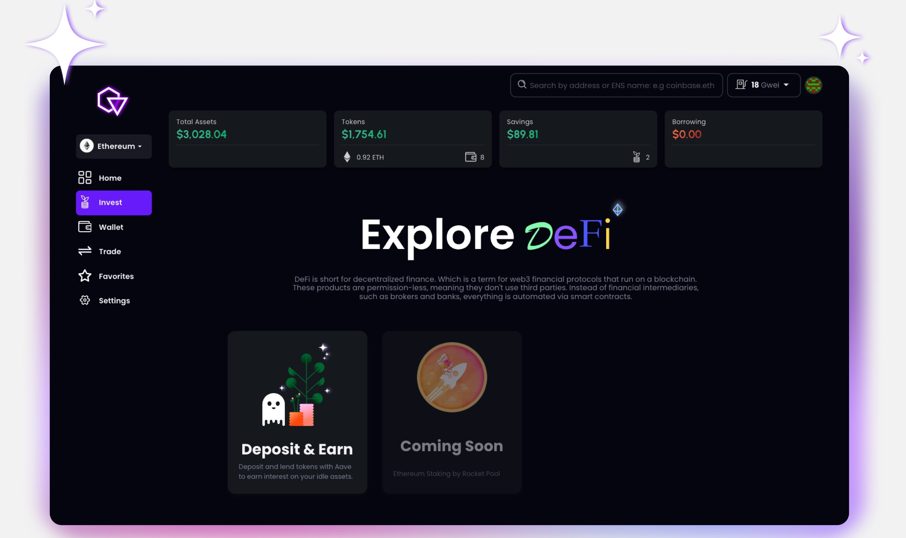Sentible's new Deposit & Earn Page