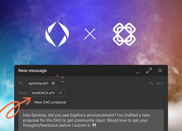 Send and receive emails with ENS domains names seamlessly.