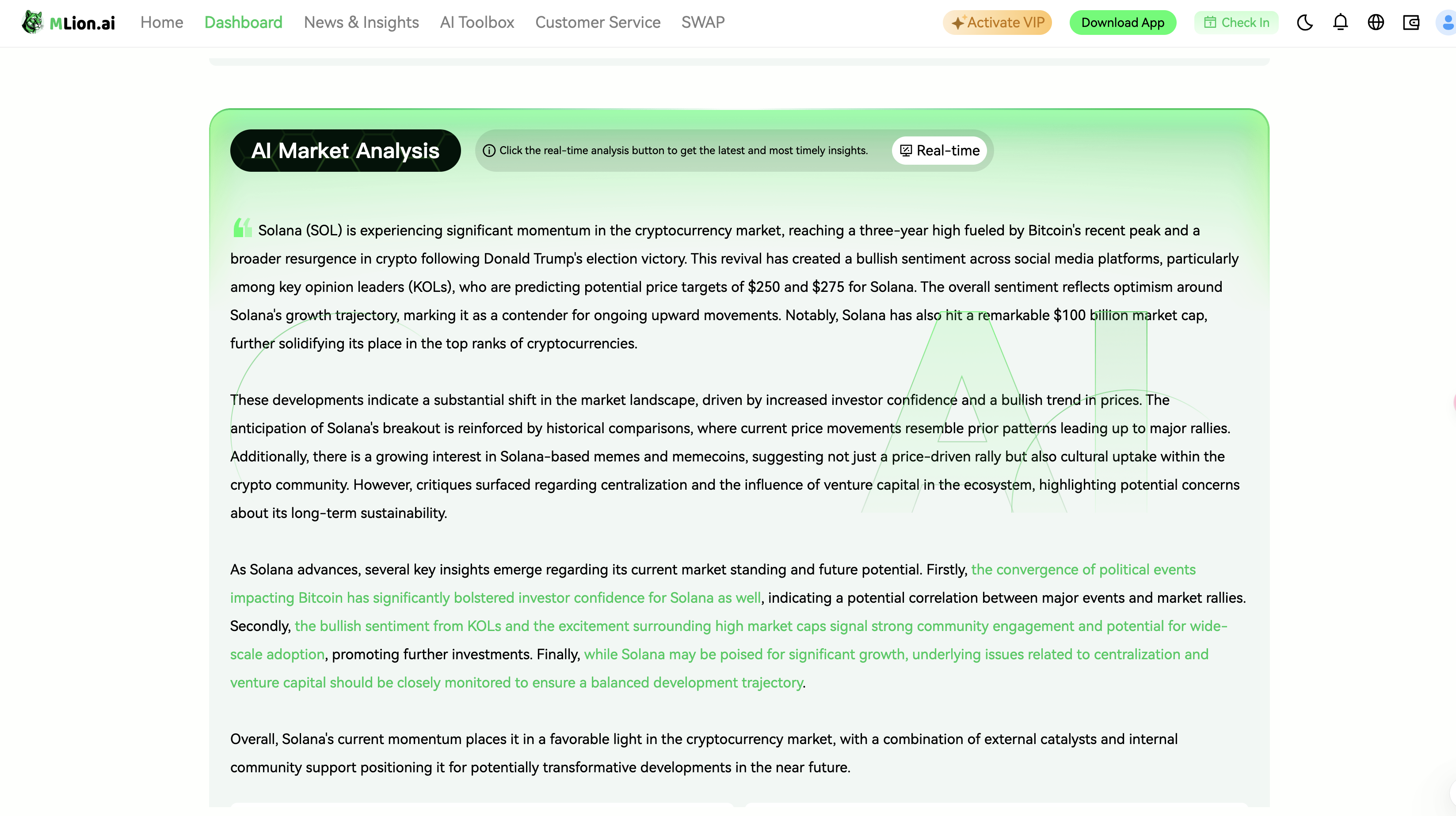 For SOL AI market analysis, visit: mlion.ai