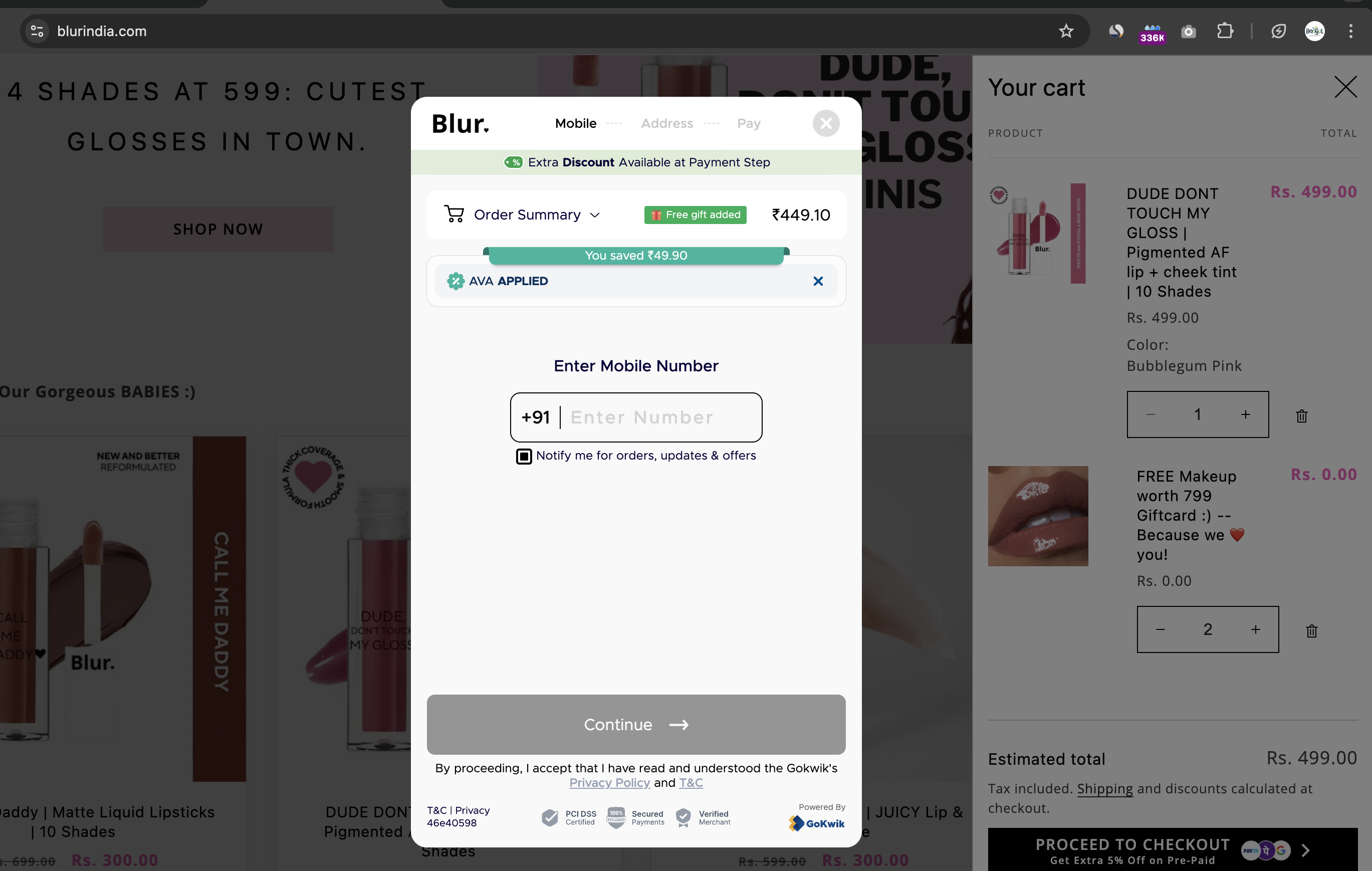 Blur India Coupon Code (AVA)