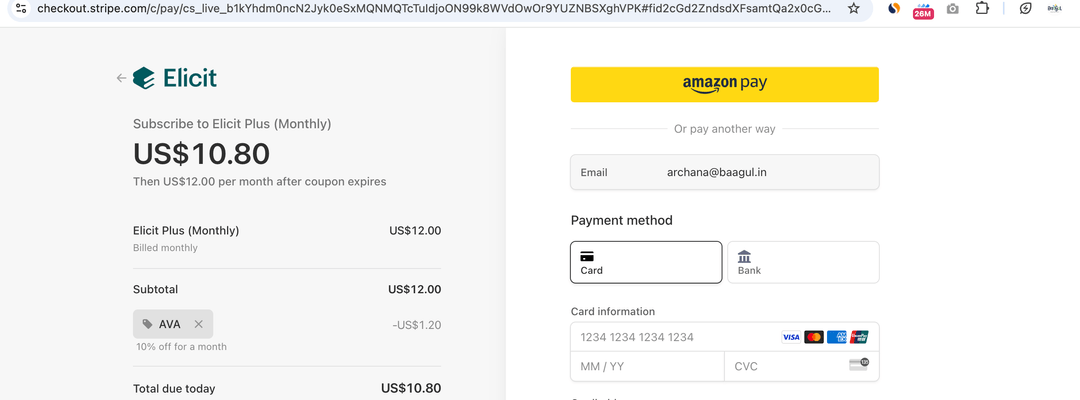 Elicit Promo Code (AVA)