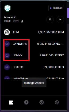 Capture of the purchase of my colleagues' tokens.