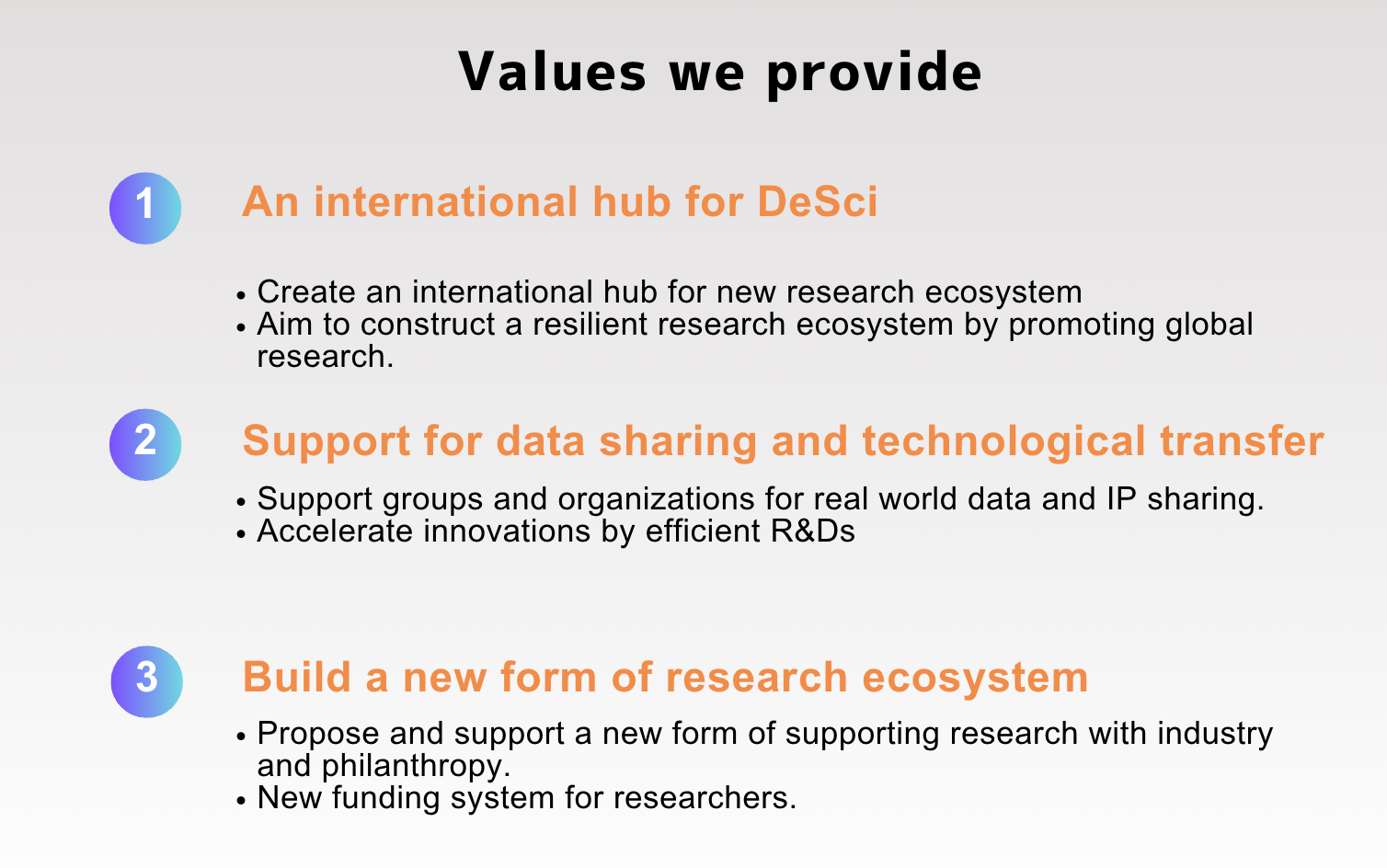 Fig. 1 Values of DeSci Tokyo