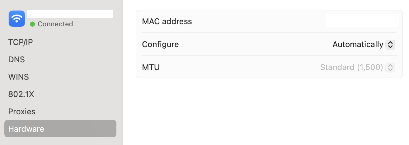 Finding your MAC address