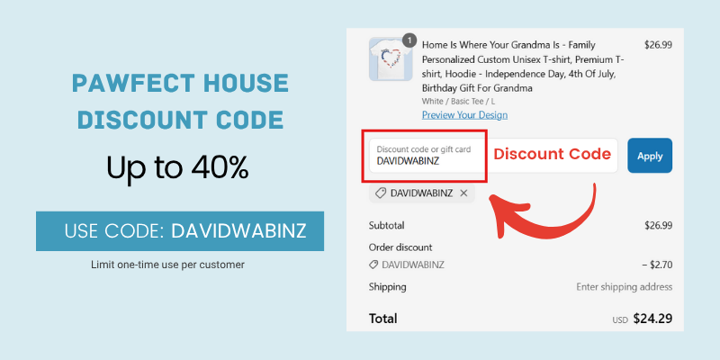 Pawfect House Discount Code: DAVIDWABINZ 