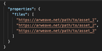 The array contains one or more assets and only provides a URI for each.