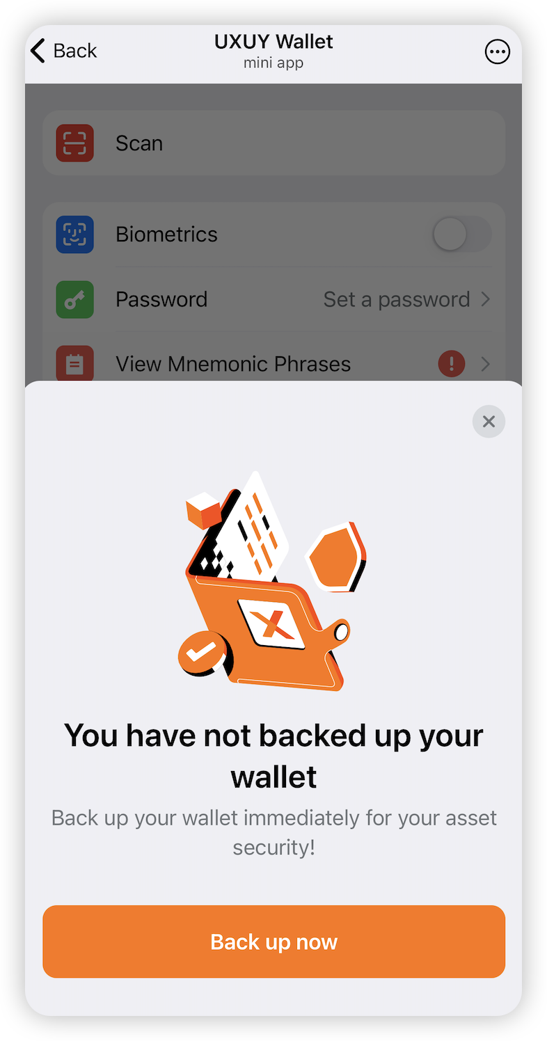 Click on  「Back up now」
