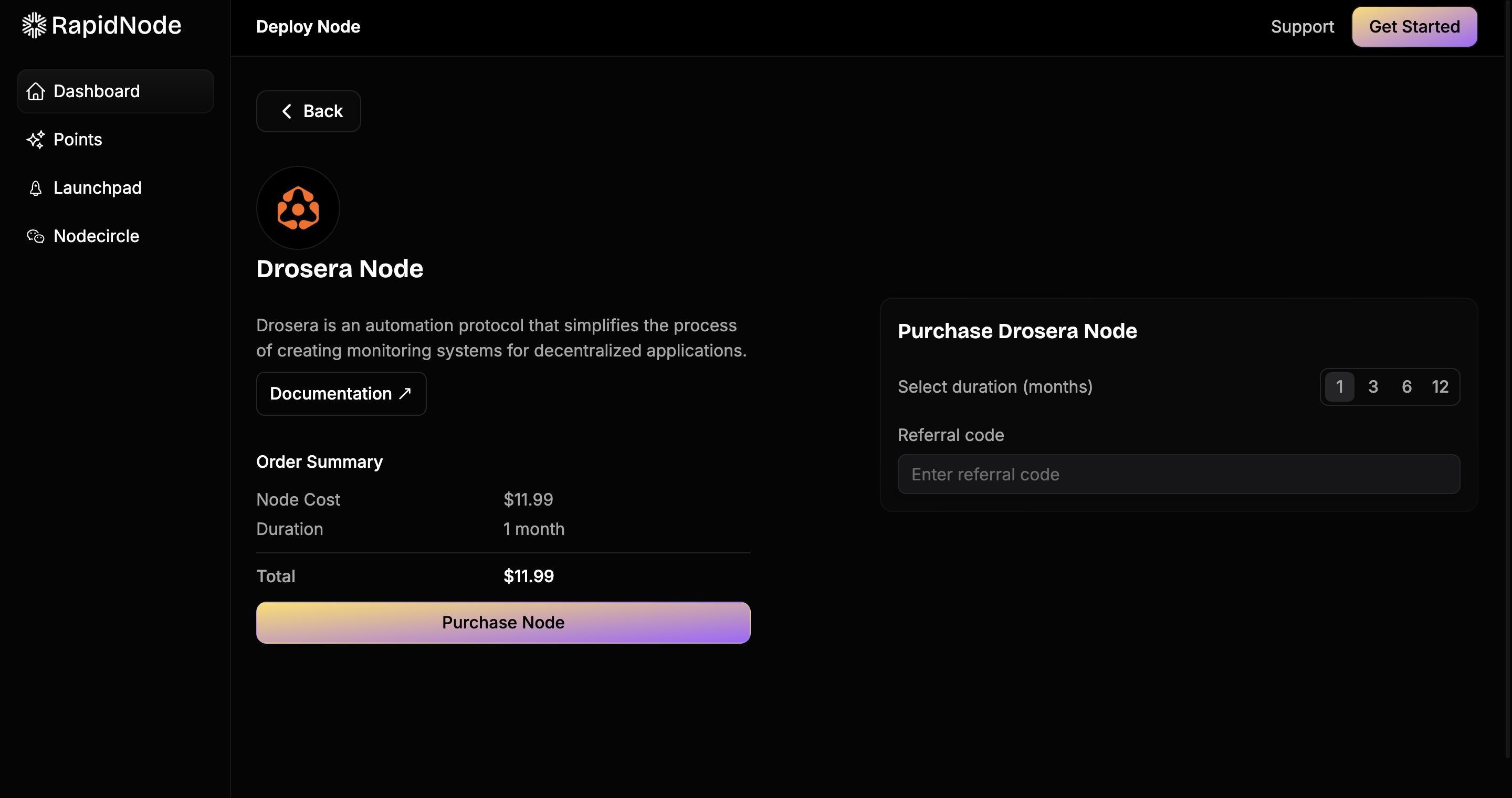 Purchase the Node