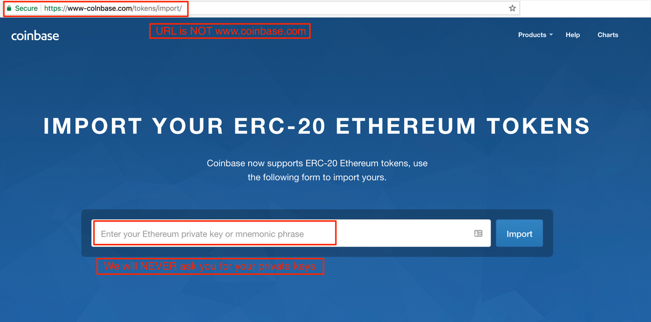 개인 키를 기반으로 한 파밍 공격 샘플 이미지. (출처: X)