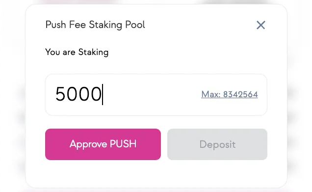 Approve your PUSH first, then you can deposit.