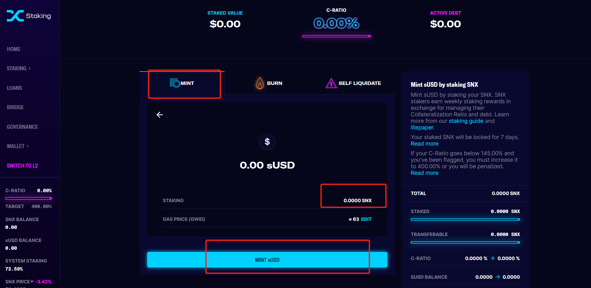 图片来源于https://staking.synthetix.io/staking/mint