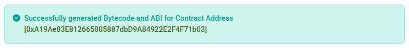 Succesfull verification message