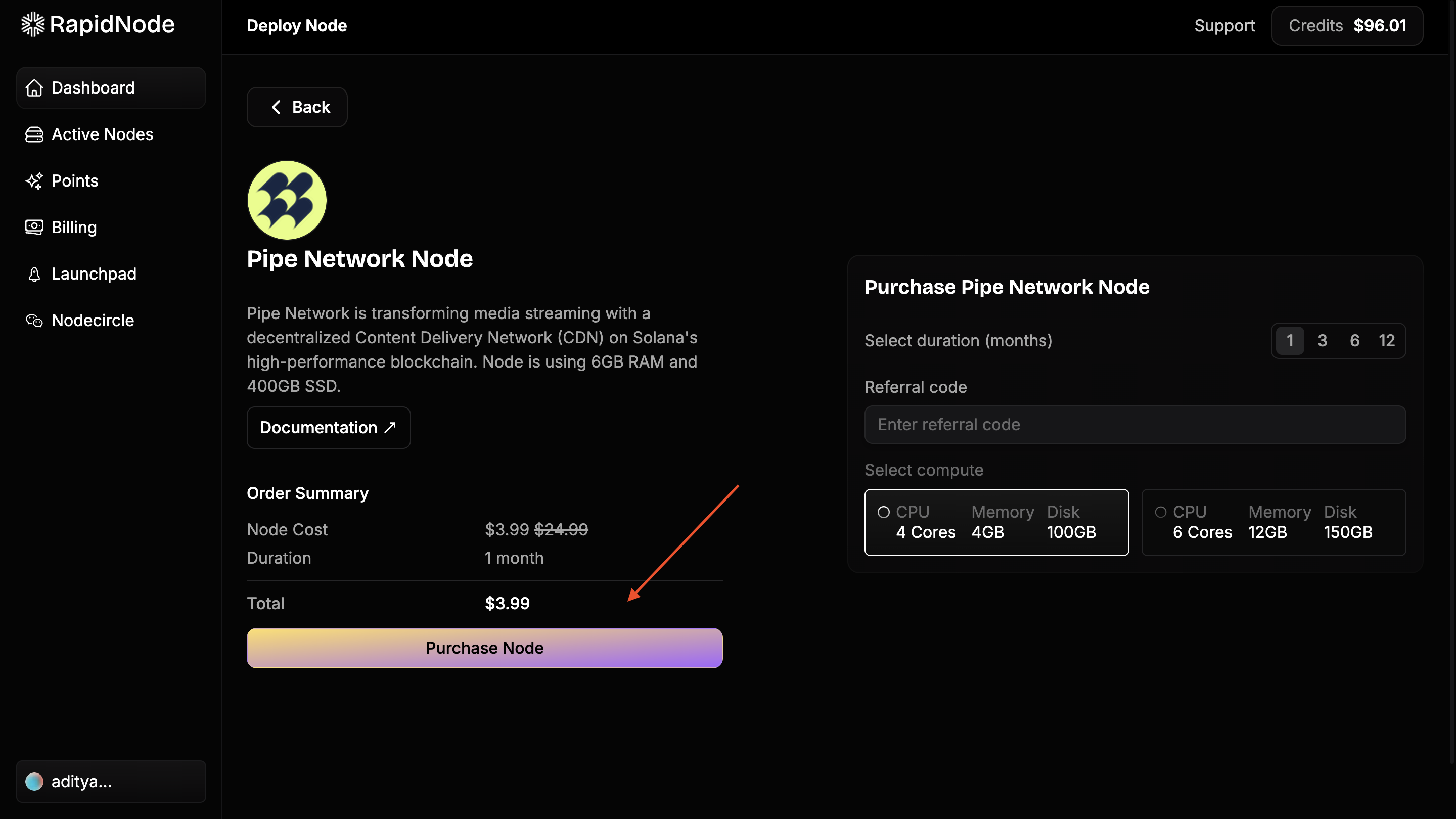 Purchase the Node