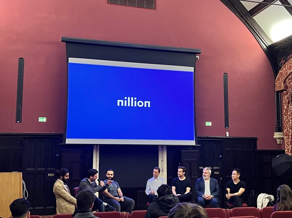 Cambridge Blockchain Society (left) with Nillion Core team. Nillion team left to right is De Vega, Page, Leslie, Masanto