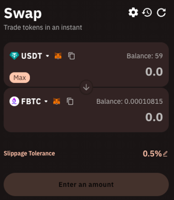 Swap USDT to FBTC