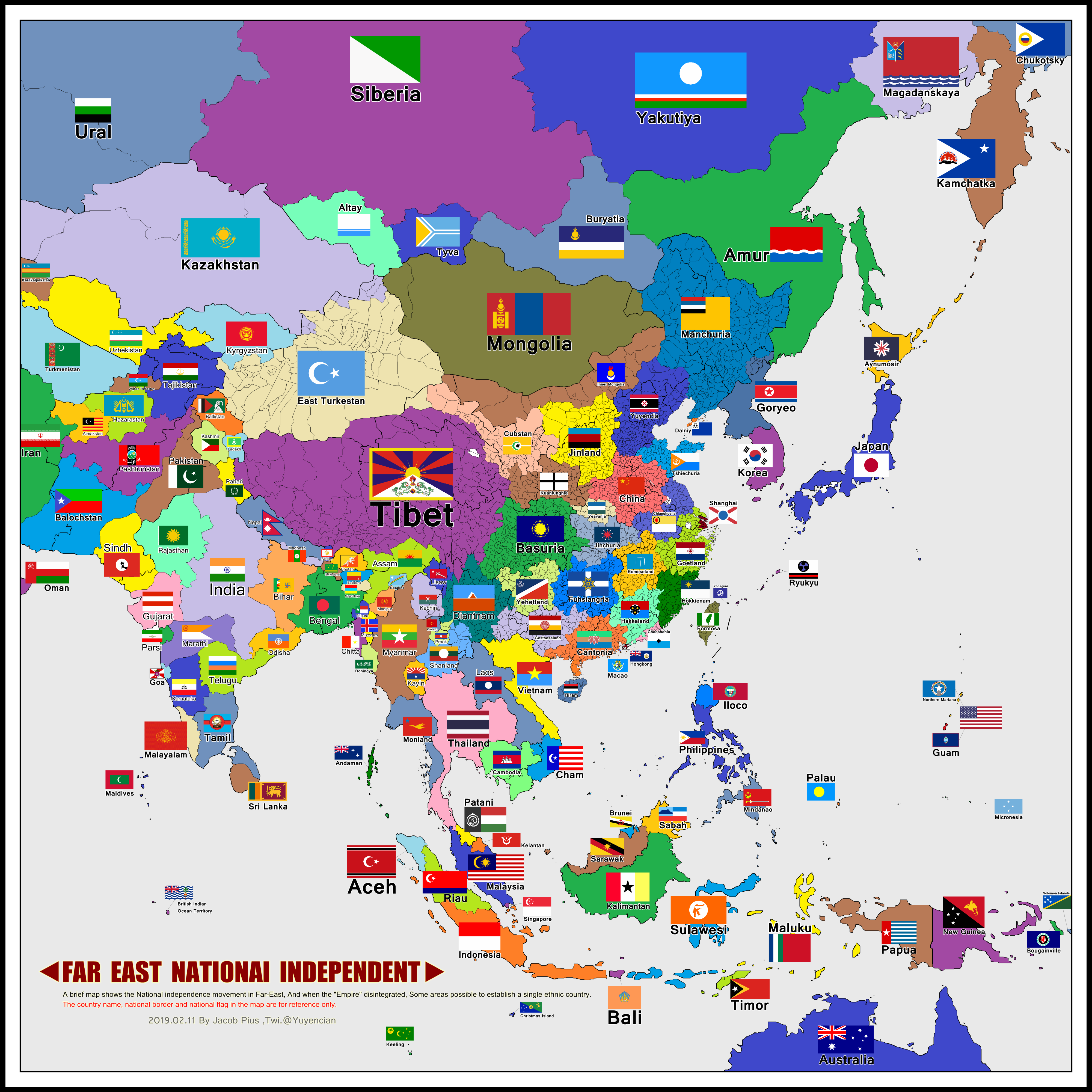 中国各省独立建国运动地图