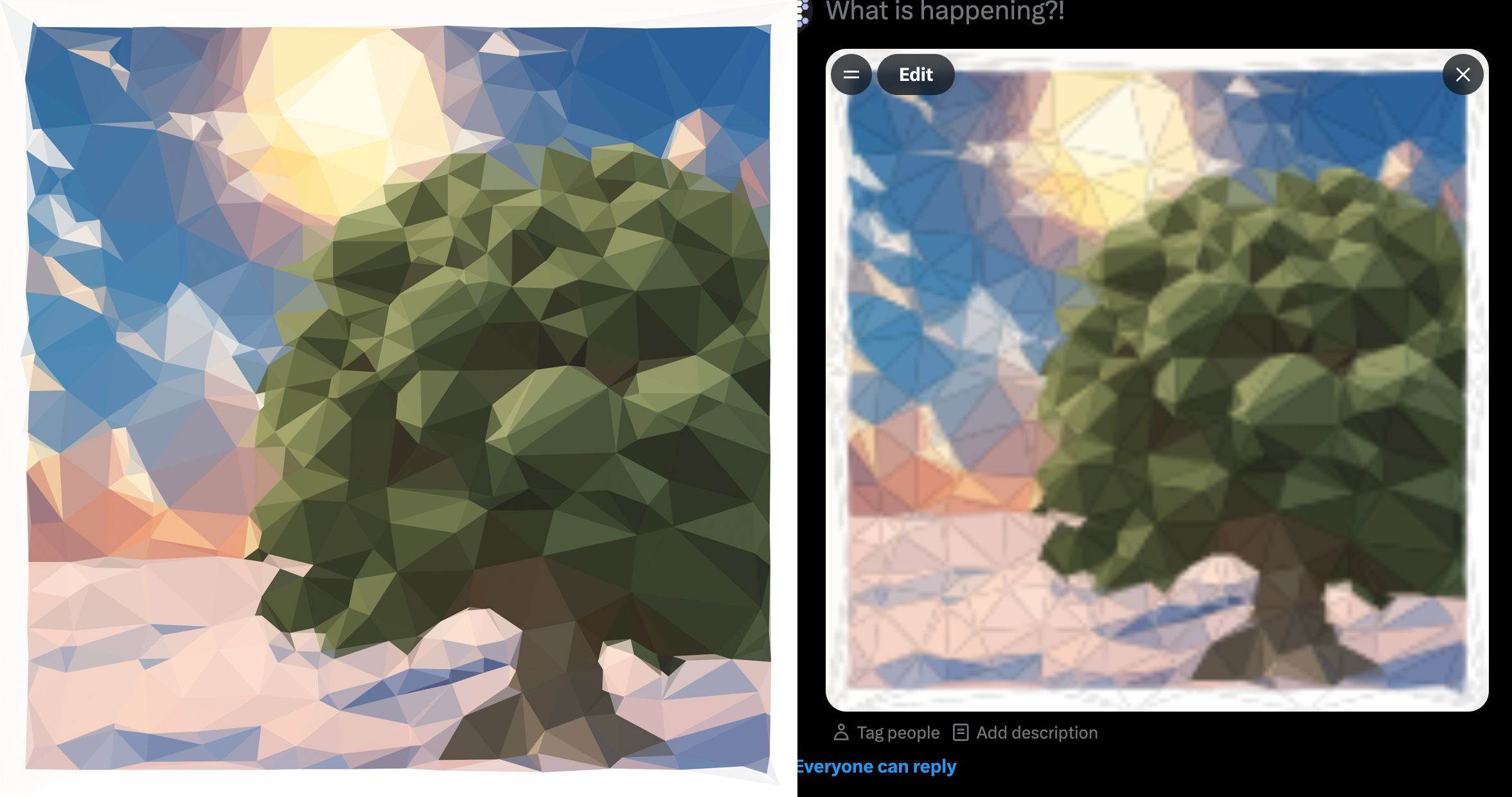 Treeangles #38 degraded rendering on X.com