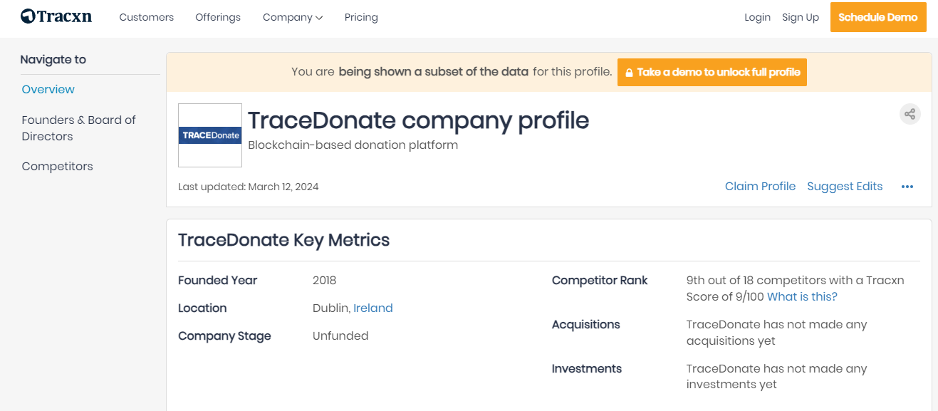 https://tracxn.com/d/companies/tracedonate/\__dHAmOrf05LvEIZE0xJcg9La9rCIoXJaWK7Y8QEP2hpw