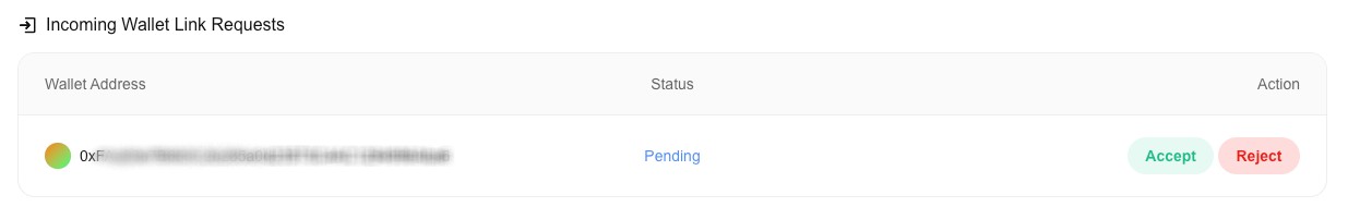 Check and accept wallet link request