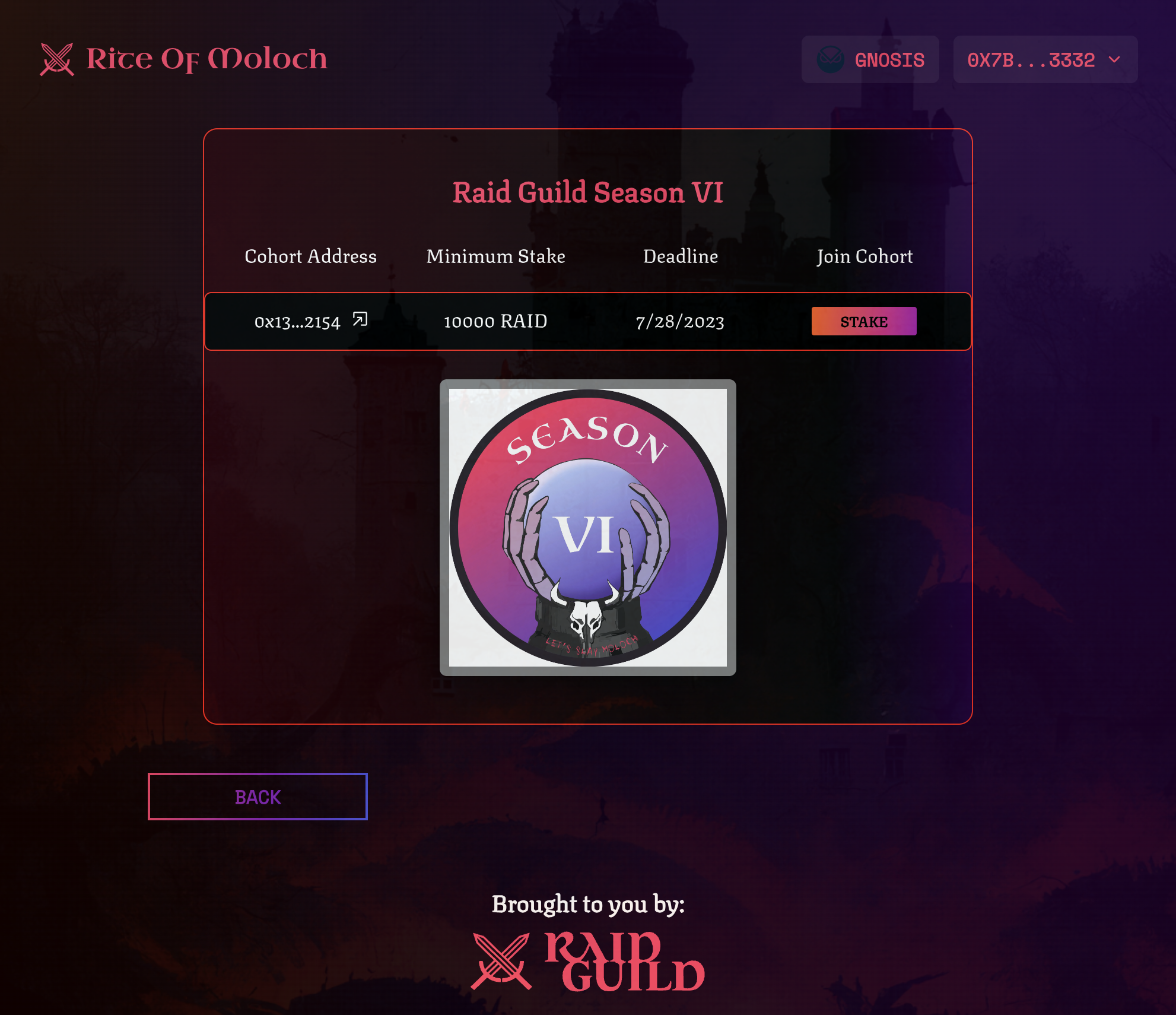 Staking View ROM for RaidGuild