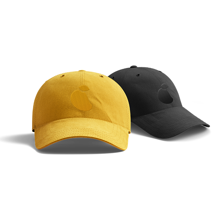 Mango Market Caps in Mango and Black colors