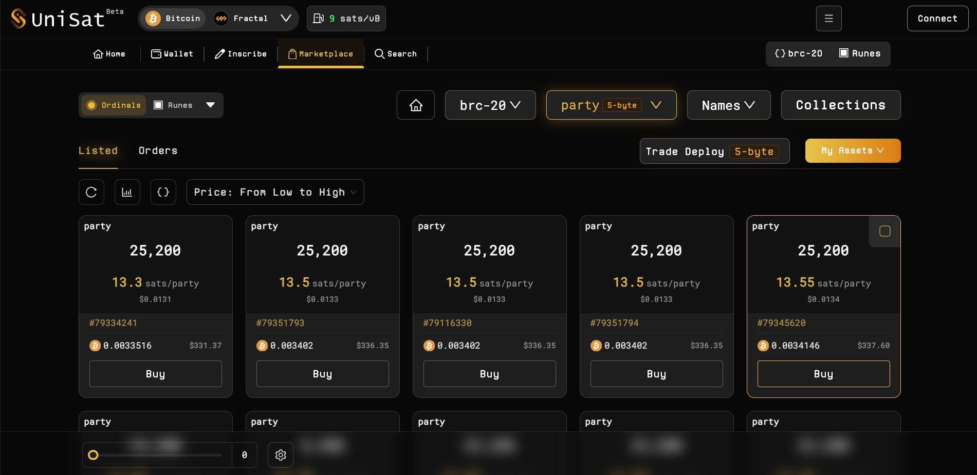 Buy $Party at UniSat Marketplace